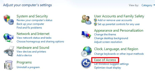 Control Panel, Ease of Access